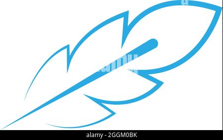 Feather icon logo flat design template vector Stock Vector
