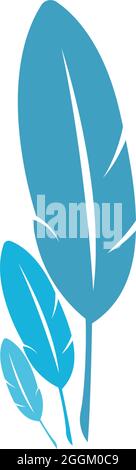 Feather icon logo flat design template vector Stock Vector