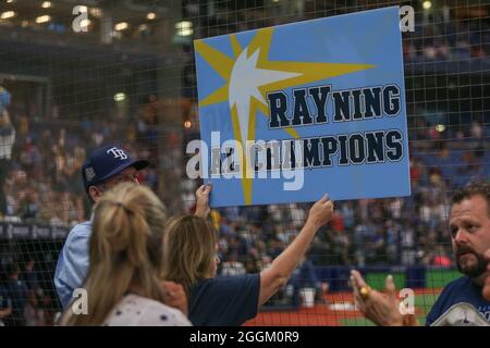 St. Petersburg, FL. USA; Tampa Bay Rays fans celebrating Pride Night at the  ball park during a major league baseball game against the Chicago White S  Stock Photo - Alamy