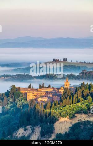 Abbey of Monte Oliveto Maggiore, Asciano, province of Siena, Tuscany, Italy Stock Photo