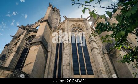 Saint Just et Saint Pasteur Cathedral in Narbonne. Gothic cathedral, construction started in 1272. Monument historique. Stock Photo