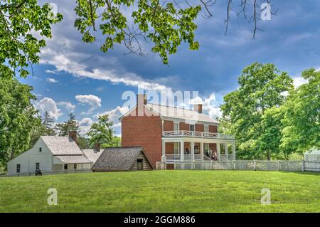 The McLean House, site of Lee’s Surrender to Grant, at the Appomattox Court House National Historical Park in Virginia. Stock Photo