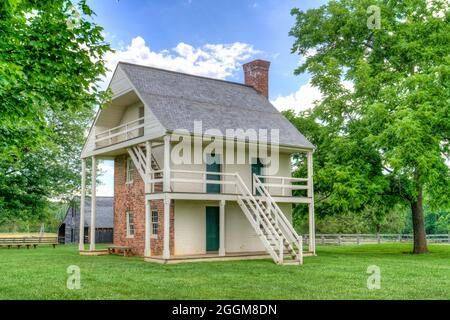 The Guesthouse of the Clover Hill Tavern at the Appomattox Court House National Historical Park in Virginia. Stock Photo