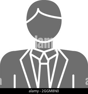 Vector groom, bridegroom, fiance, man in costume grey icon. Symbol and sign illustration design. Isolated on white background Stock Vector