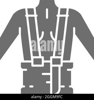 Orthopedic belt for back support grey icon. Stock Vector