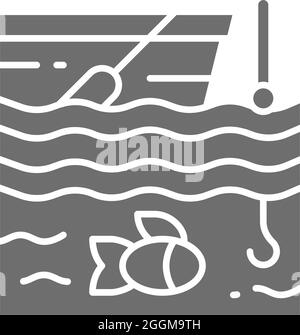 Boat Fishing icon. Monochrome simple Fishing icon for templates, web ...