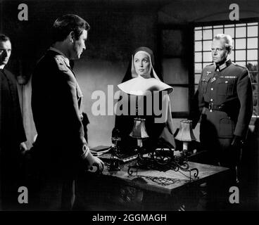 Michael Goodliffe, Ronald Lewis, Lilli Palmer, Albert Lieven, on-set of the Film, 'Conspiracy of Hearts', Rank Film Distributors, Paramount Pictures, 1960 Stock Photo