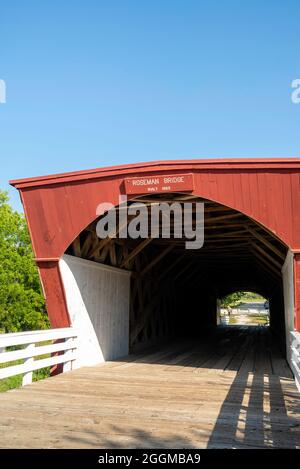 Roseman Bridge; Photograph of the Bridges of Madison County, Winterset, Iowa, USA. Stock Photo