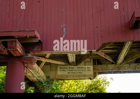 Roseman Bridge; Photograph of the Bridges of Madison County, Winterset, Iowa, USA. Stock Photo