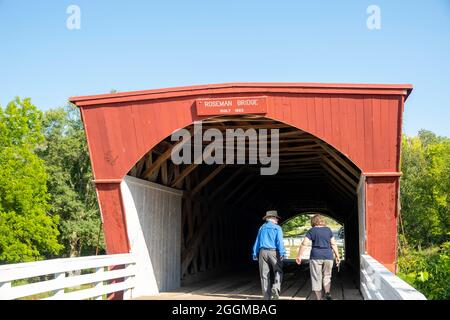 Roseman Bridge; Photograph of the Bridges of Madison County, Winterset, Iowa, USA. Stock Photo