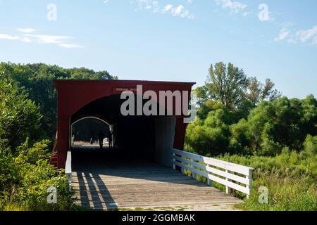 Roseman Bridge; Photograph of the Bridges of Madison County, Winterset, Iowa, USA. Stock Photo