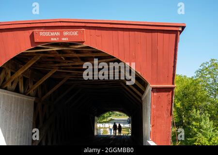 Roseman Bridge; Photograph of the Bridges of Madison County, Winterset, Iowa, USA. Stock Photo