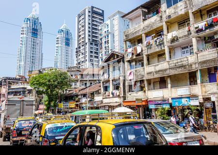 Mumbai India,Tardeo Jehangir Boman Behram Road,architect Hafeez Contractor Imperial Twin Towers,high rise buildings skyscrapers traffic residential Stock Photo