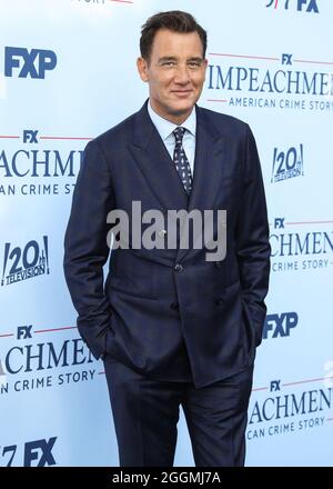 West Hollywood, United States. 01st Sep, 2021. WEST HOLLYWOOD, LOS ANGELES, CALIFORNIA, USA - SEPTEMBER 01: Actor Clive Owen arrives at the Los Angeles Premiere Of FX Networks' 'Impeachment: American Crime Story' held at the Pacific Design Center on September 1, 2021 in West Hollywood, Los Angeles, California, United States. (Photo by Xavier Collin/Image Press Agency/Sipa USA) Credit: Sipa USA/Alamy Live News Stock Photo