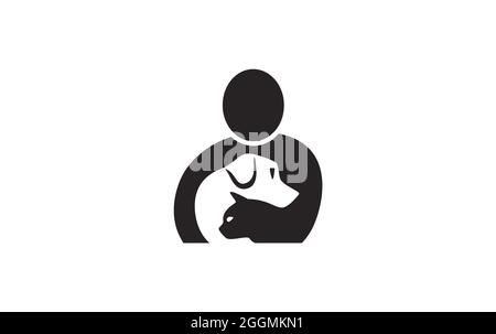 Black pet lover icon and logo design for pet lovers Stock Photo