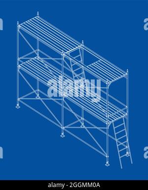 Prefabricated scaffolding. Orthography vector Stock Vector