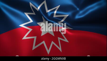 Juneteenth Flag, African American Flag with waving folds, close up view, 3D rendering Stock Photo