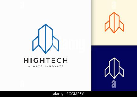 Software or technology logo in abstract line shape Stock Vector