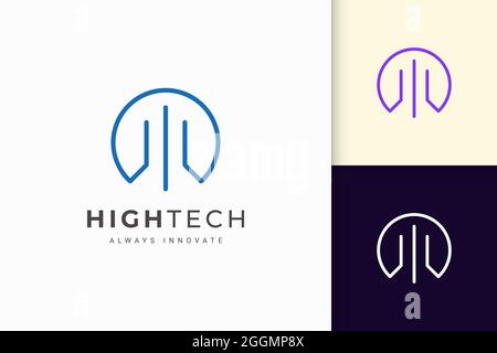 Software or technology logo in abstract line shape Stock Vector