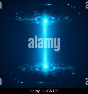 Abstract futuristic object HUD element. 3D hologram display. Science and technology or sci fi. Vector illustration Stock Vector