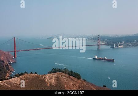 Classic view of the Golden Gate Bridge, San Francisco, California, U.S.A Stock Photo