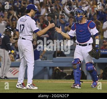 Night game under way at the Dodger Stadium in Los Angeles Stock Photo -  Alamy