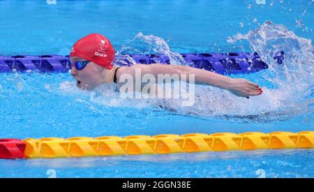 Great Britain's Toni Shaw competes in the Women's 100m Butterfly - S9 Final at the Tokyo Aquatics Centre during day nine of the Tokyo 2020 Paralympic Games in Japan. Picture date: Thursday September 2, 2021. Stock Photo