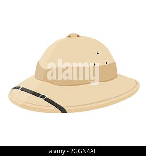 Safari hat isolated on white background. Pith helmet. Vector Stock Vector