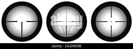 Rifle reticle. Sniper scope. Crosshairs of a gun optics Stock Vector