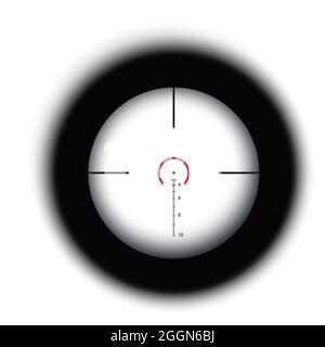 Crosshair of sniper scope viewfinder. Aiming cross of a gun optics. Stock Vector