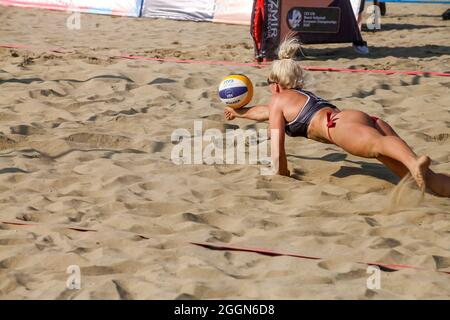 29-September-2020 Izmir-Turkey CEV U22  Beach Volleyball European Championship 2020 Stock Photo