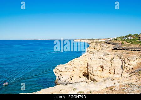 Algarve coast. Algar Seco in Carvoeiro, Lagoa, Portugal Stock Photo