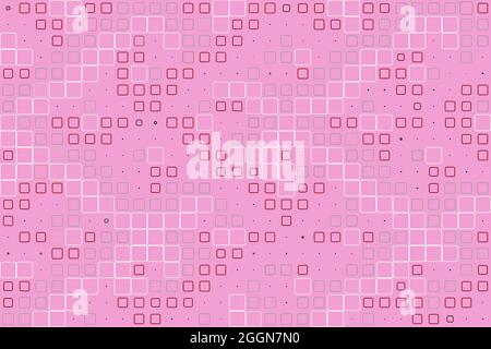 Pink background. Abstract design. Pattern with square elements. Simple geometry for decoration. Stock Vector