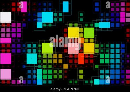 Colorful illustration. Modern style background. Mosaic design, square shapes. Colors lgtb Stock Vector