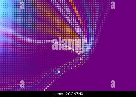 Colorful background. Abstract design with curved geometries. Gradient colors. Halftone concept. Illustration with copy space Stock Vector