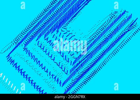 Abstract geometric elements in blue tones. Vector illustration with copy space. Stock Vector