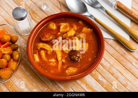 Spanish stewed tripe dish Callos a la Madrilena Stock Photo