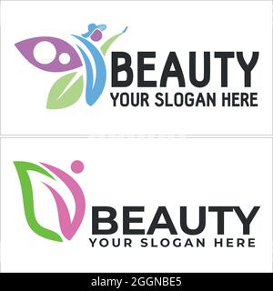 Natural organic beauty logo design Stock Vector