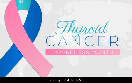 Thyroid Cancer Awareness Month Background Illustration Banner Stock Vector