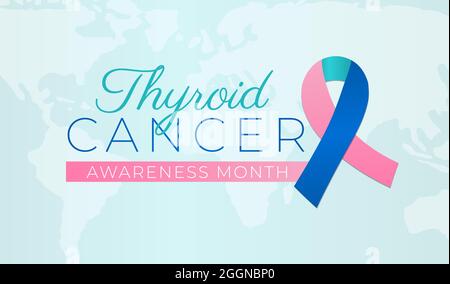 Thyroid Cancer Awareness Month Background Illustration Stock Vector