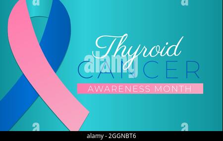 Thyroid Cancer Ribbon Awareness Month Background Illustration Stock Vector