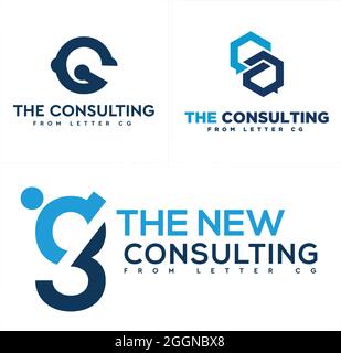 The consulting with initial GG chat talk logo design Stock Vector