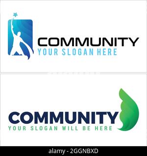 Community achieve dream logo design Stock Vector