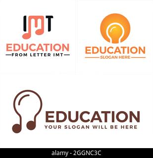 Music education private school logo design Stock Vector