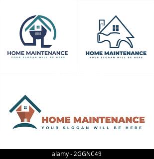 Home maintenance service logo design Stock Vector