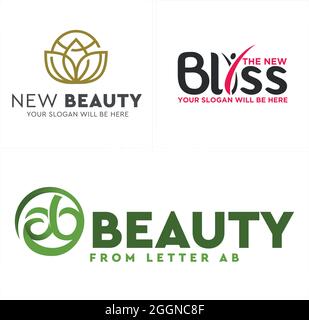 Health beauty nutrition Eco friendly logo design Stock Vector