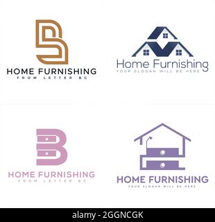 Home furnishing interior logo design Stock Vector