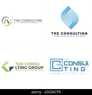 The consulting with icon people and letter G logo design Stock Vector
