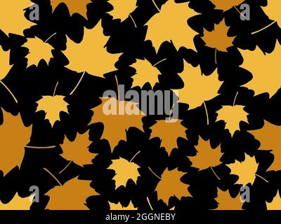Maple leaves seamless pattern. Falling autumn leaves. Design for wrapping paper, print, fabric and printing. Vector illustration Stock Vector