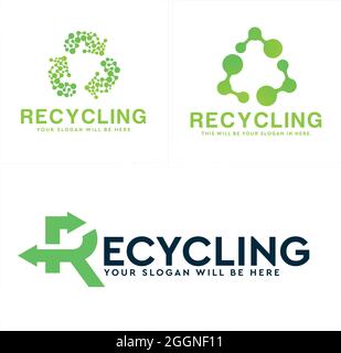 Ecological recycling icon logo design Stock Vector